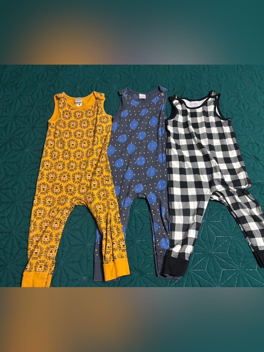 Hanna Andersson Boys Set of 3 Overalls Size 3T